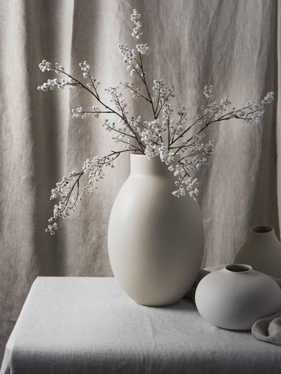 Faux White Willow Spray