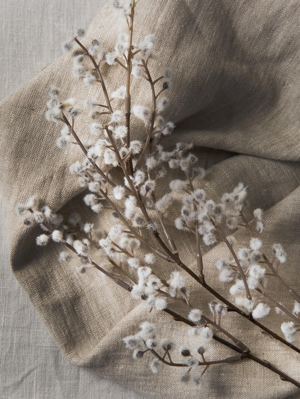 Faux White Willow Spray
