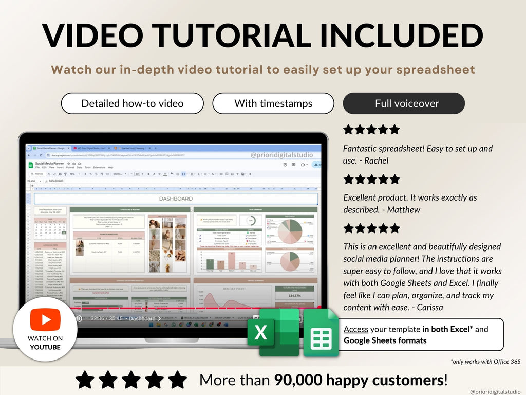 Social Media Planner Spreadsheet