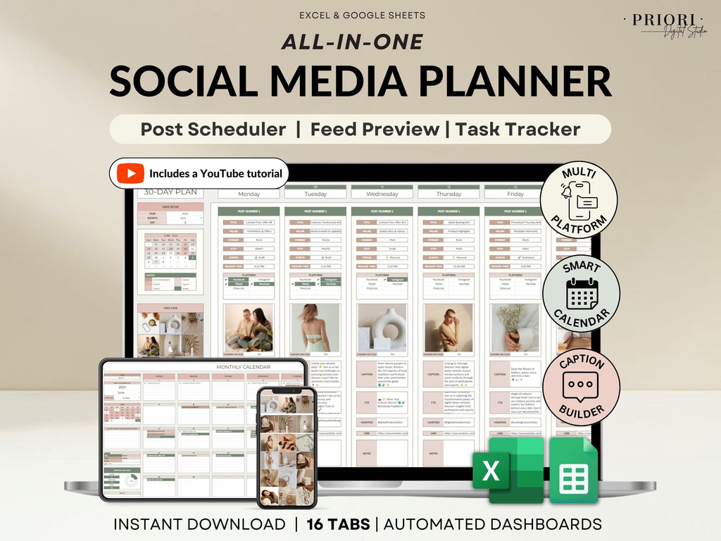 Social Media Planner Spreadsheet
