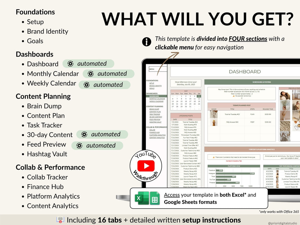 Social Media Planner Spreadsheet
