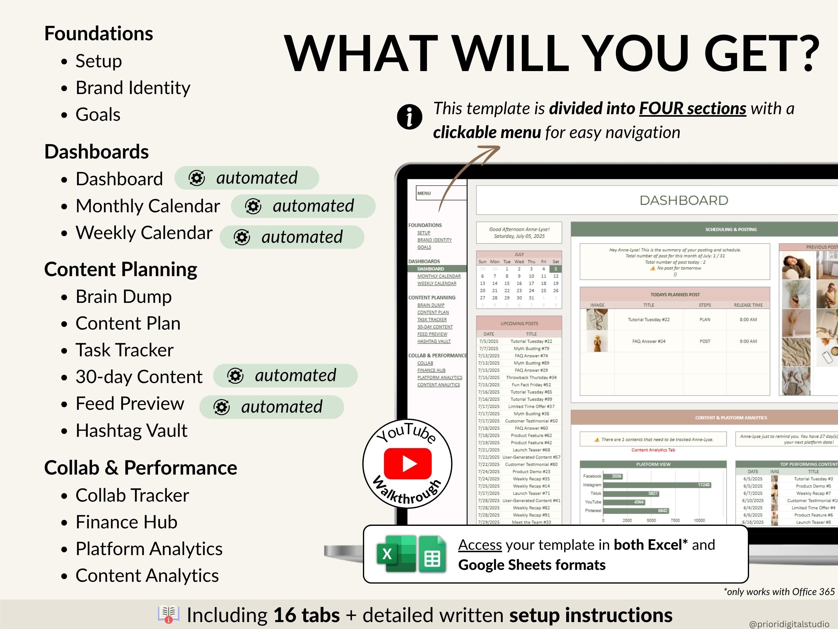 Social Media Planner Spreadsheet
